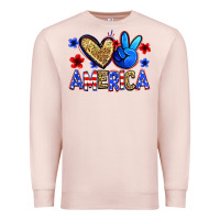 Pale Pink peace love america Premium Sweatshirt - Zillion Design Studio