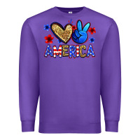 Purple peace love america Premium Sweatshirt - Zillion Design Studio