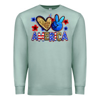Seafoam peace love america Premium Sweatshirt - Zillion Design Studio