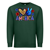 Sports Green peace love america Premium Sweatshirt - Zillion Design Studio