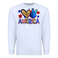 White peace love america Premium Sweatshirt - Zillion Design Studio