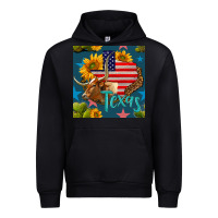 Black 4th of july texas map with cow seamless pattern Urban Hoodie - BundleAndBundleShop