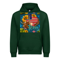 Forest Green 4th of july texas map with cow seamless pattern Urban Hoodie - BundleAndBundleShop