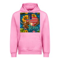 Fuchsia Pink 4th of july texas map with cow seamless pattern Urban Hoodie - BundleAndBundleShop
