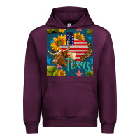 Mauve Wine 4th of july texas map with cow seamless pattern Urban Hoodie - BundleAndBundleShop