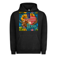 Pigment Black 4th of july texas map with cow seamless pattern Urban Hoodie - BundleAndBundleShop