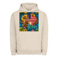 Pigment French Oak 4th of july texas map with cow seamless pattern Urban Hoodie - BundleAndBundleShop