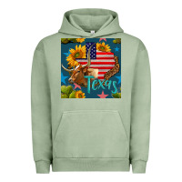 Pigment Oil Green 4th of july texas map with cow seamless pattern Urban Hoodie - BundleAndBundleShop