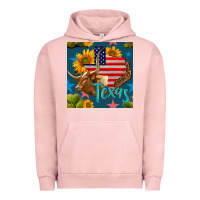 Pigment Salmon 4th of july texas map with cow seamless pattern Urban Hoodie - BundleAndBundleShop