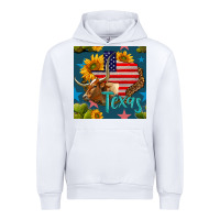 White 4th of july texas map with cow seamless pattern Urban Hoodie - BundleAndBundleShop