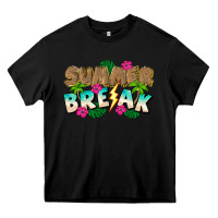 Black Summer Break Heavy Core Tee - CowhideDigitalArt