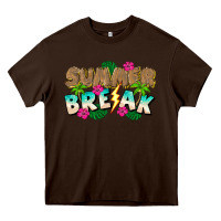 Chocolate Brown Summer Break Heavy Core Tee - CowhideDigitalArt