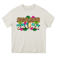 Cream Summer Break Heavy Core Tee - CowhideDigitalArt
