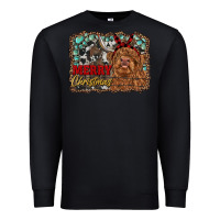 Black merry christmas highland cow Premium Sweatshirt - RanaPortraitStore