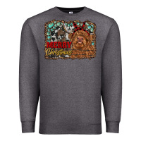 Charcoal Heather merry christmas highland cow Premium Sweatshirt - RanaPortraitStore