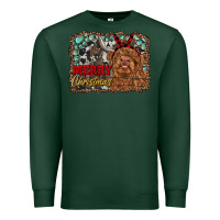 Sports Green merry christmas highland cow Premium Sweatshirt - RanaPortraitStore