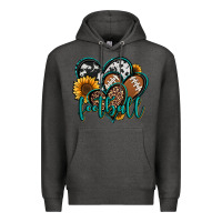 Charcoal Heather football hearts Premium Hoodie - Jasminsmagicworld