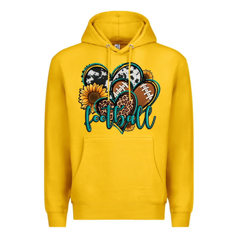 Football Hearts Premium Hoodie by Jasminsmagicworld | Teevron