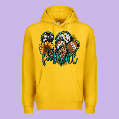 Football Hearts Premium Hoodie Designed By Jasminsmagicworld