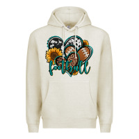 Oatmeal Heather football hearts Premium Hoodie - Jasminsmagicworld
