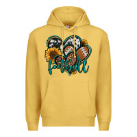 Antique Gold football hearts Premium Hoodie - Jasminsmagicworld