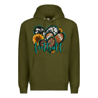 Army Green football hearts Premium Hoodie - Jasminsmagicworld