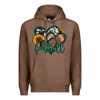 Chestnut football hearts Premium Hoodie - Jasminsmagicworld