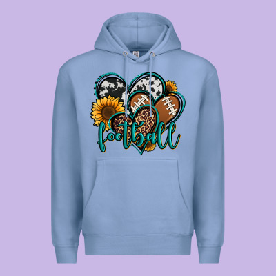 Football Hearts Premium Hoodie Designed By Jasminsmagicworld