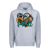 Heather Grey football hearts Premium Hoodie - Jasminsmagicworld