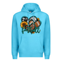 Ocean Blue football hearts Premium Hoodie - Jasminsmagicworld