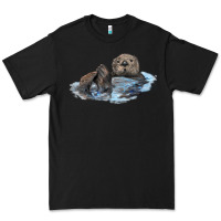 Black california sea otter Premium Tee - LillyAllenDesigns