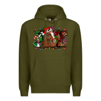Army Green joy and horse Christmas Premium Hoodie - AdoDesignShop
