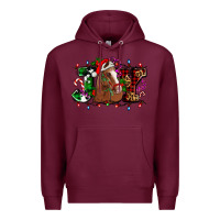 Burgundy joy and horse Christmas Premium Hoodie - AdoDesignShop
