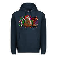 Navy joy and horse Christmas Premium Hoodie - AdoDesignShop