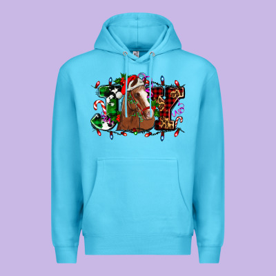 Joy And Horse Christmas Premium Hoodie Designed By Adodesignshop