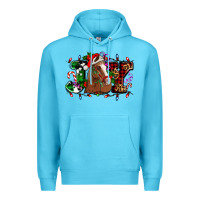 Ocean Blue joy and horse Christmas Premium Hoodie - AdoDesignShop
