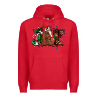 Red joy and horse Christmas Premium Hoodie - AdoDesignShop