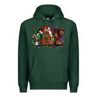 Sports Green joy and horse Christmas Premium Hoodie - AdoDesignShop