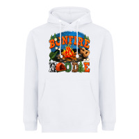 White bonfire hoodie Heavyweight Hoodie - texasbilliewilder