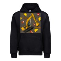 Black excavator seamless pattern Urban Hoodie - BundleAndBundleShop