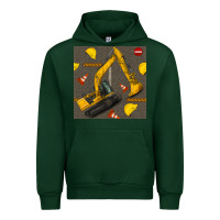 Forest Green excavator seamless pattern Urban Hoodie - BundleAndBundleShop