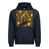 Navy excavator seamless pattern Urban Hoodie - BundleAndBundleShop