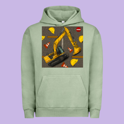 Excavator Seamless Pattern Urban Hoodie Designed By Bundleandbundleshop