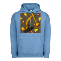 Pigment Pebble Blue excavator seamless pattern Urban Hoodie - BundleAndBundleShop