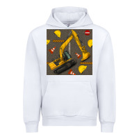 White excavator seamless pattern Urban Hoodie - BundleAndBundleShop