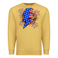 Antique Gold American lightning bolt Premium Sweatshirt - Zillion Design Studio
