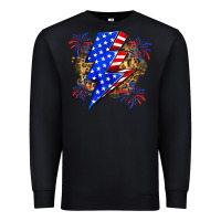 Black American lightning bolt Premium Sweatshirt - Zillion Design Studio