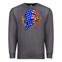 Charcoal Heather American lightning bolt Premium Sweatshirt - Zillion Design Studio