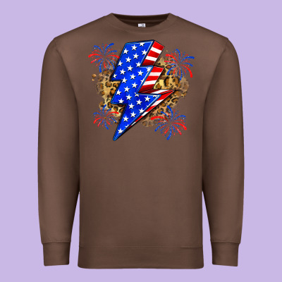 American Lightning Bolt Premium Sweatshirt Designed By Zillion Design Studio