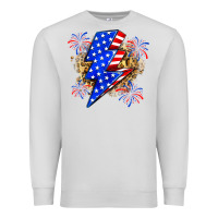 Dove Grey American lightning bolt Premium Sweatshirt - Zillion Design Studio
